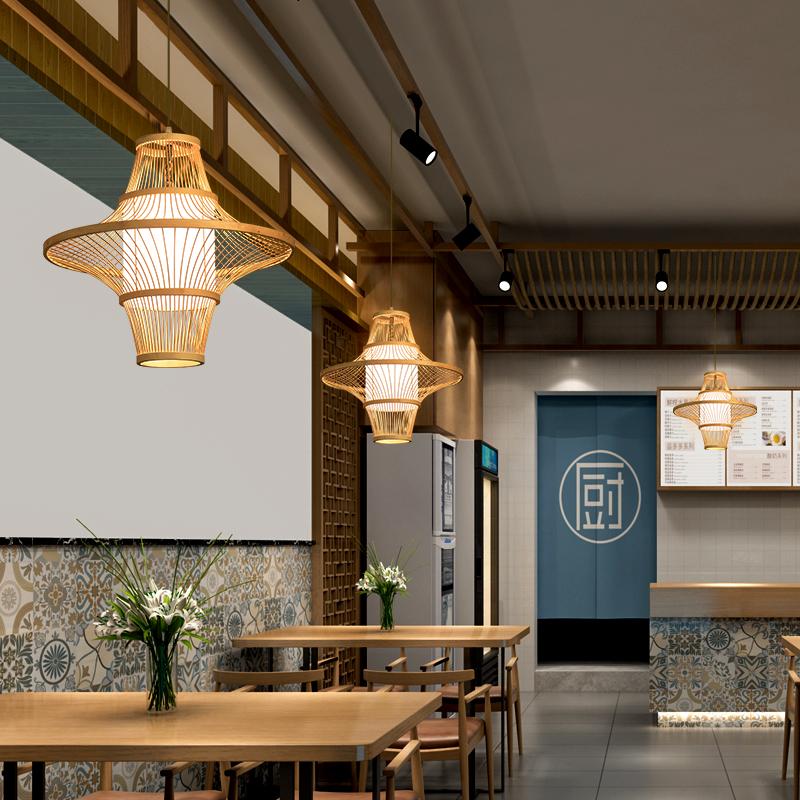 Burlywood Farmhouse Bamboo Pendant Light for Rustic Kitchen Décor