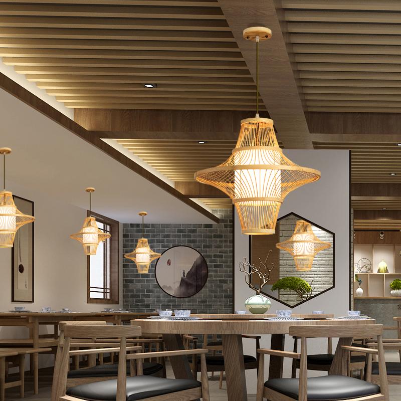 Burlywood Farmhouse Bamboo Pendant Light for Rustic Kitchen Décor