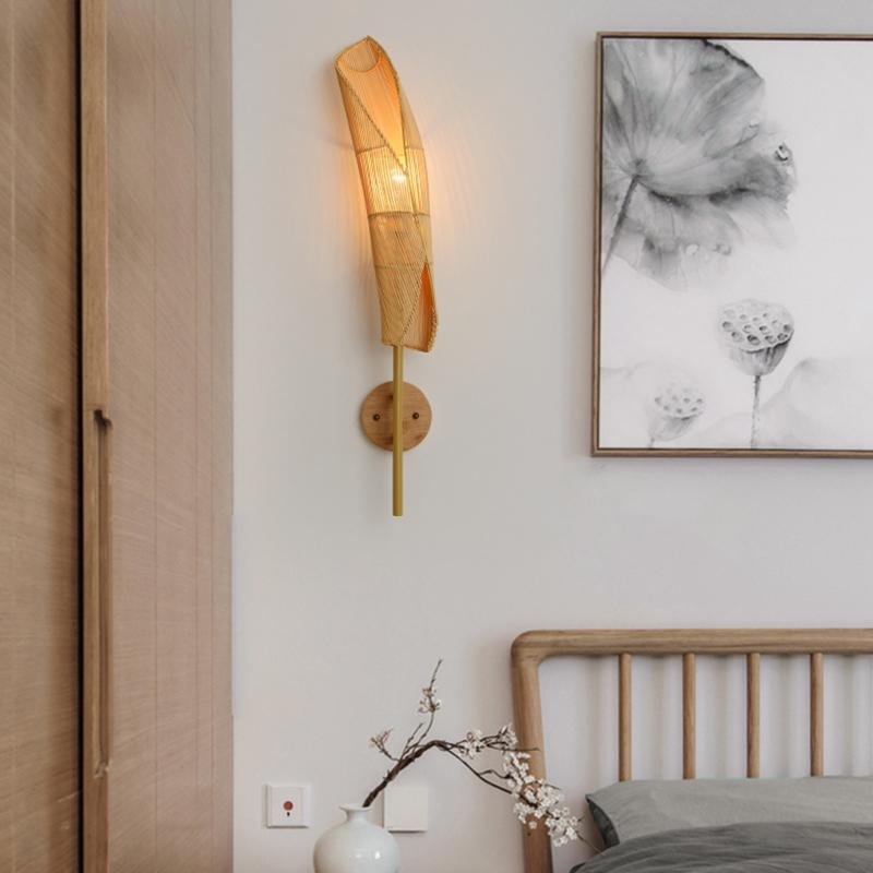 Organic Bamboo Wall Light Fixture – Eco-Friendly Design for Living Room