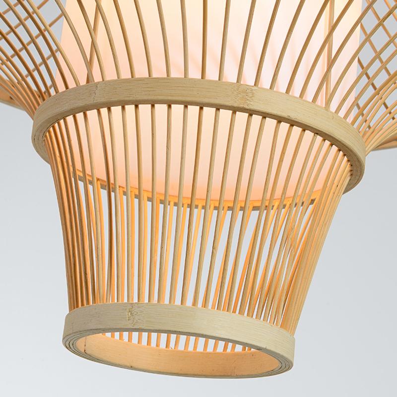 Burlywood Bamboo Farmhouse Pendant Light for Kitchen Dining Room
