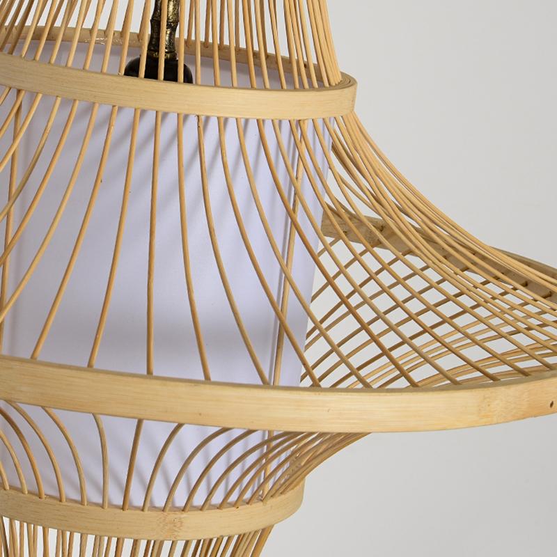 Burlywood Farmhouse Bamboo Pendant Light for Rustic Kitchen Décor