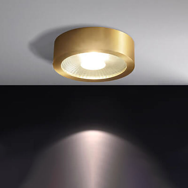 Contemporary Ultra-Thin Copper LED Flush Mount Light for Hallway Decor