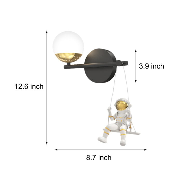 Modern Acrylic Ball Resin Astronaut Wall Light with 3-Step Dimming