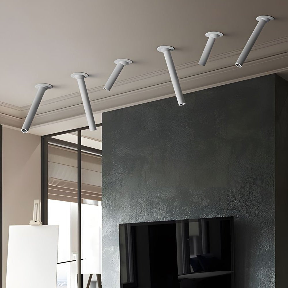 Sleek White LED Surface Spotlight Long Tube for Kitchen and Office Lighting