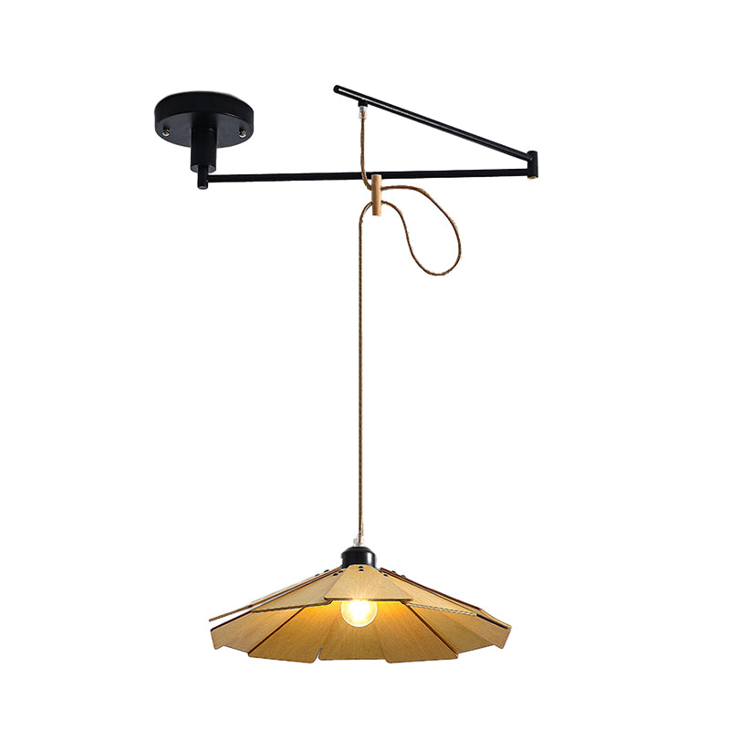 Dimmable Swing Arm Adjustable Modern Black Metal Pendant Light Fixture