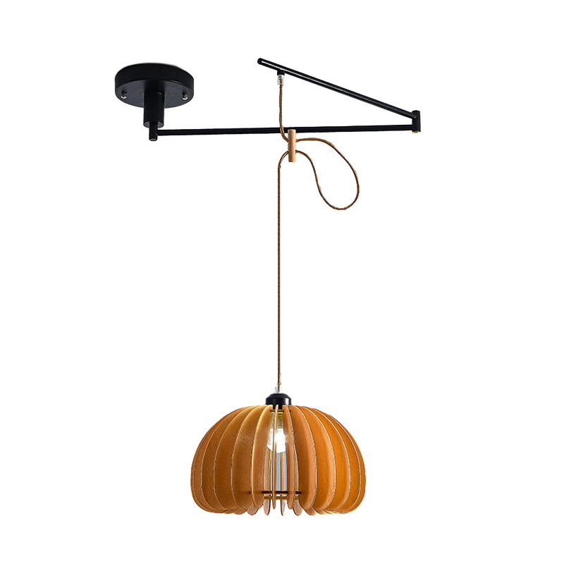Dimmable Adjustable Swing Arm Pendant Light Fixture in Brushed Nickel
