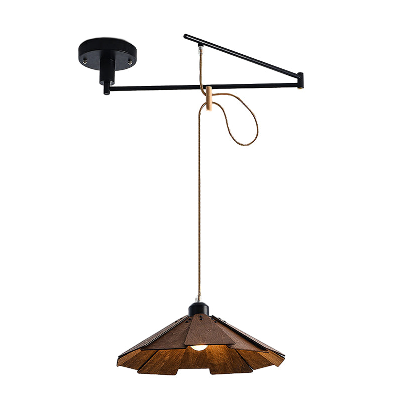 Dimmable Adjustable Swing Arm Pendant Light Fixture in Brushed Nickel