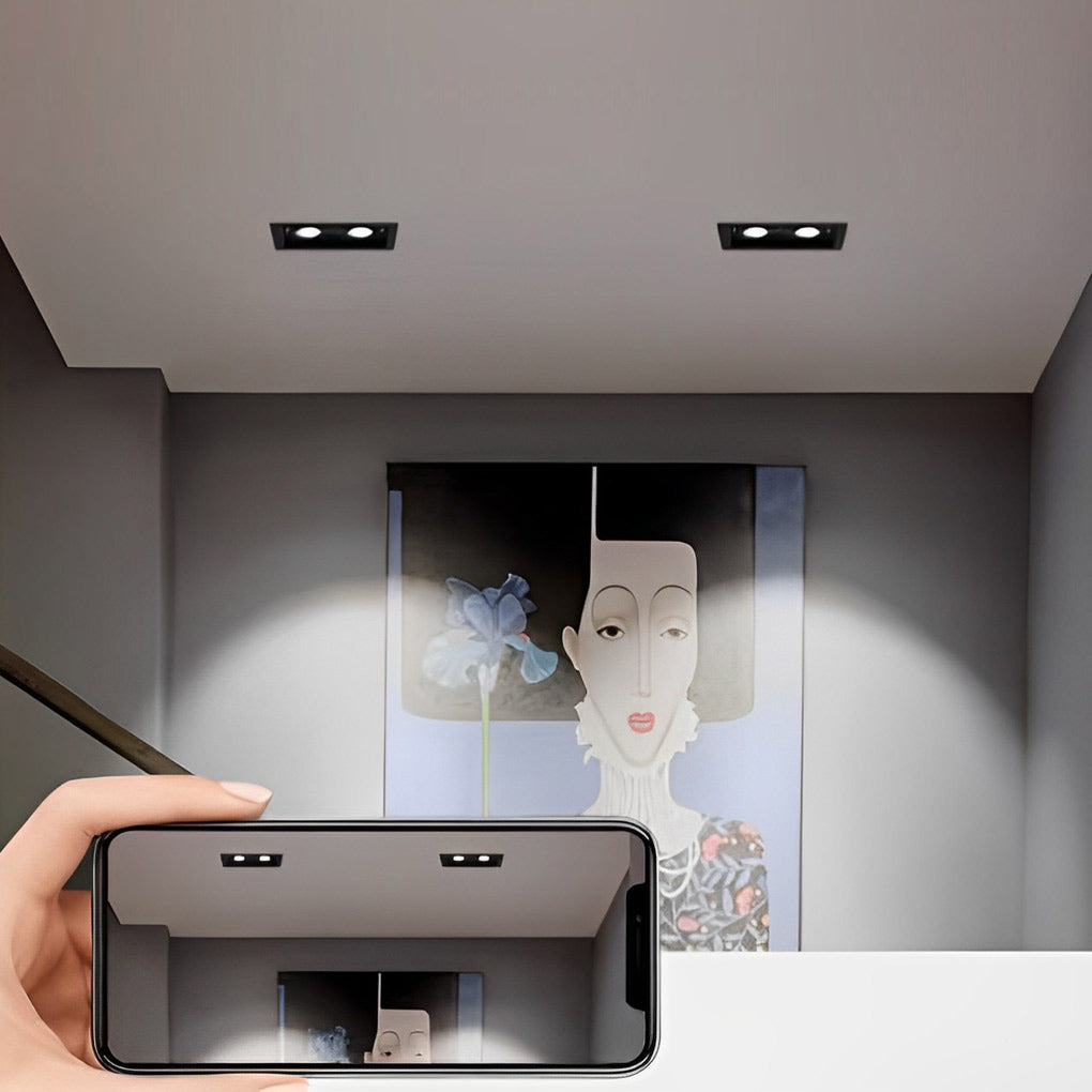 Modern Adjustable Rectangular Recessed Spotlight Fixture for Ceiling Lighting