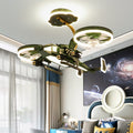 Colorful Airplane Ceiling Fan Light for Kids' Room - LED Fixture
