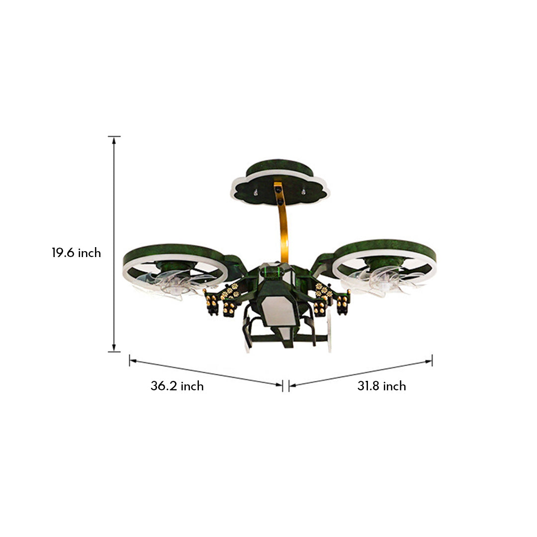 Colorful Airplane Ceiling Fan Light for Kids' Room - LED Fixture