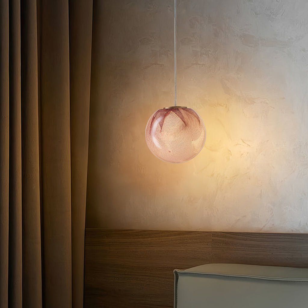 Modern Minimalist Glass Globe Pendant Light Fixture for Living Room