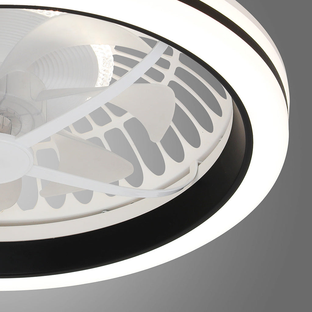 Stylish White Plastic Flush Mount Ceiling Fan Light for Home Décor