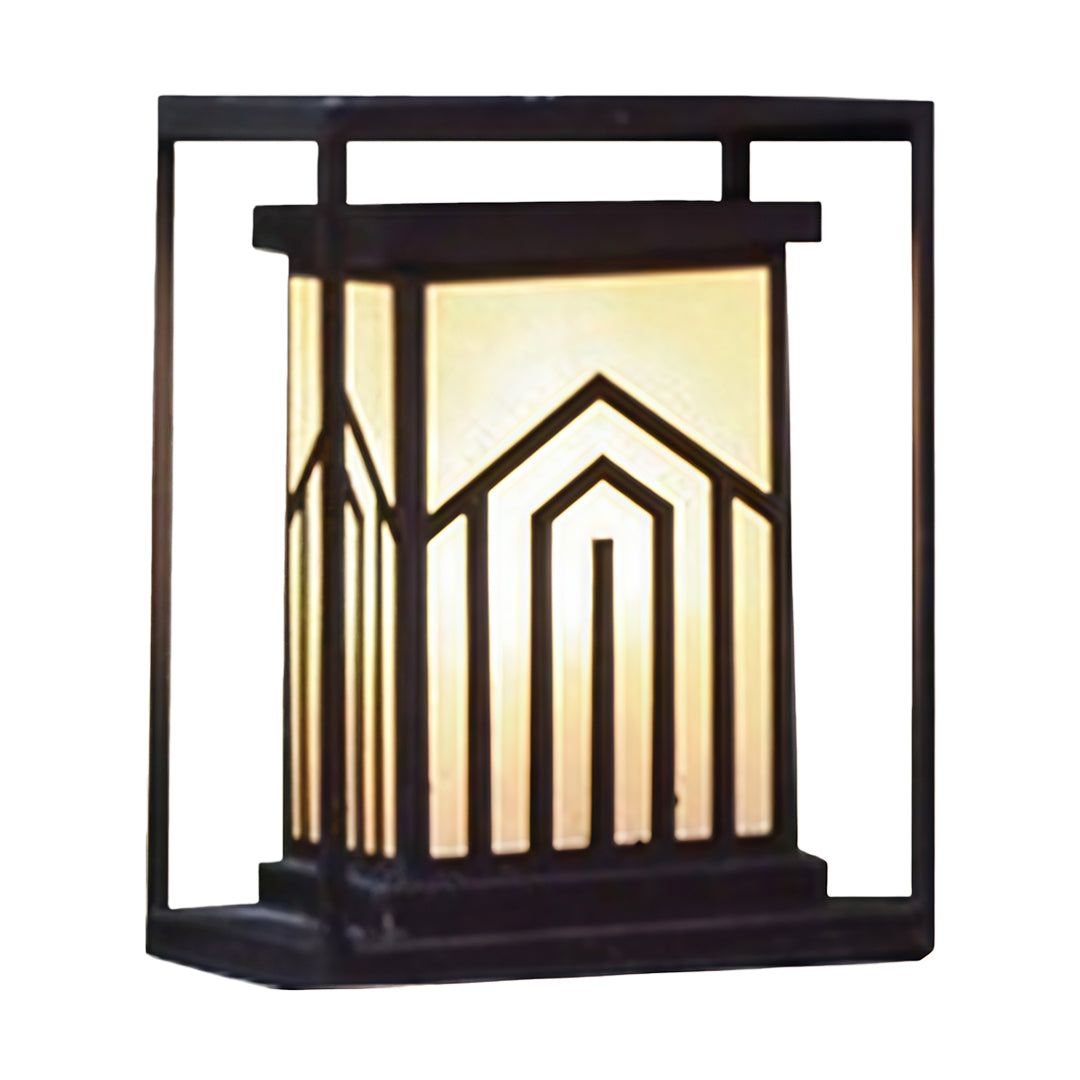 Rustic Black Metal Waterproof Lantern Outdoor Lights for Courtyard Garden