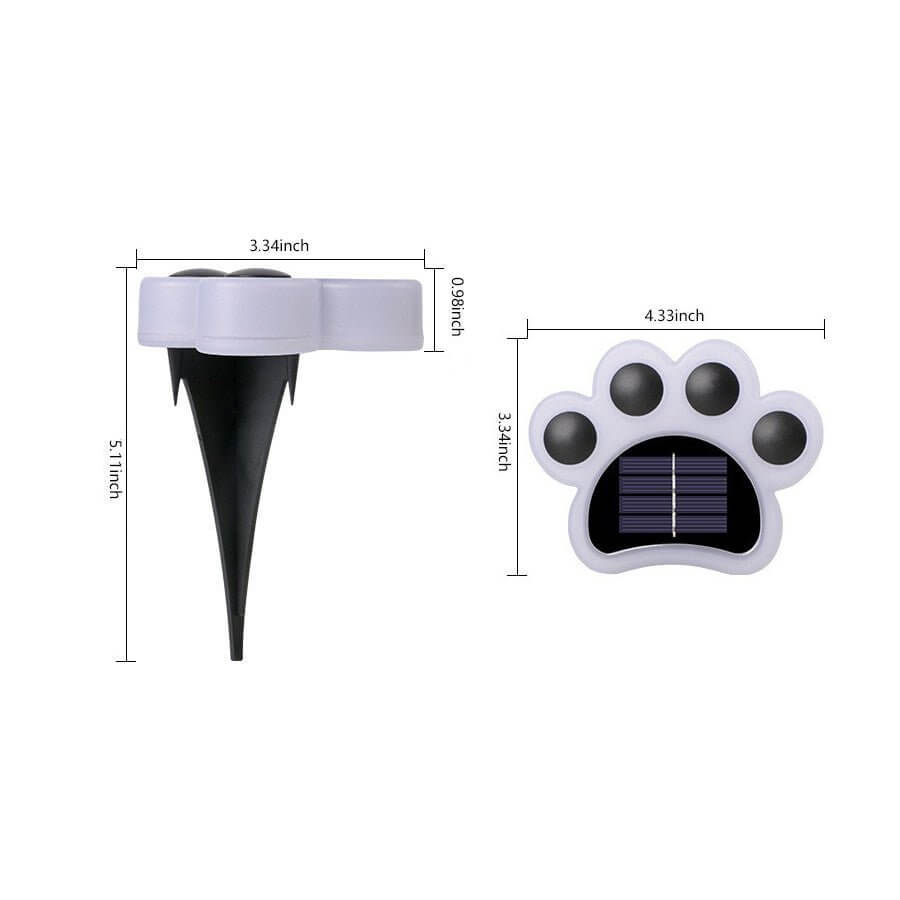Modern Solar-Powered Animal Paw Step Stairs Lighting for Outdoor Use