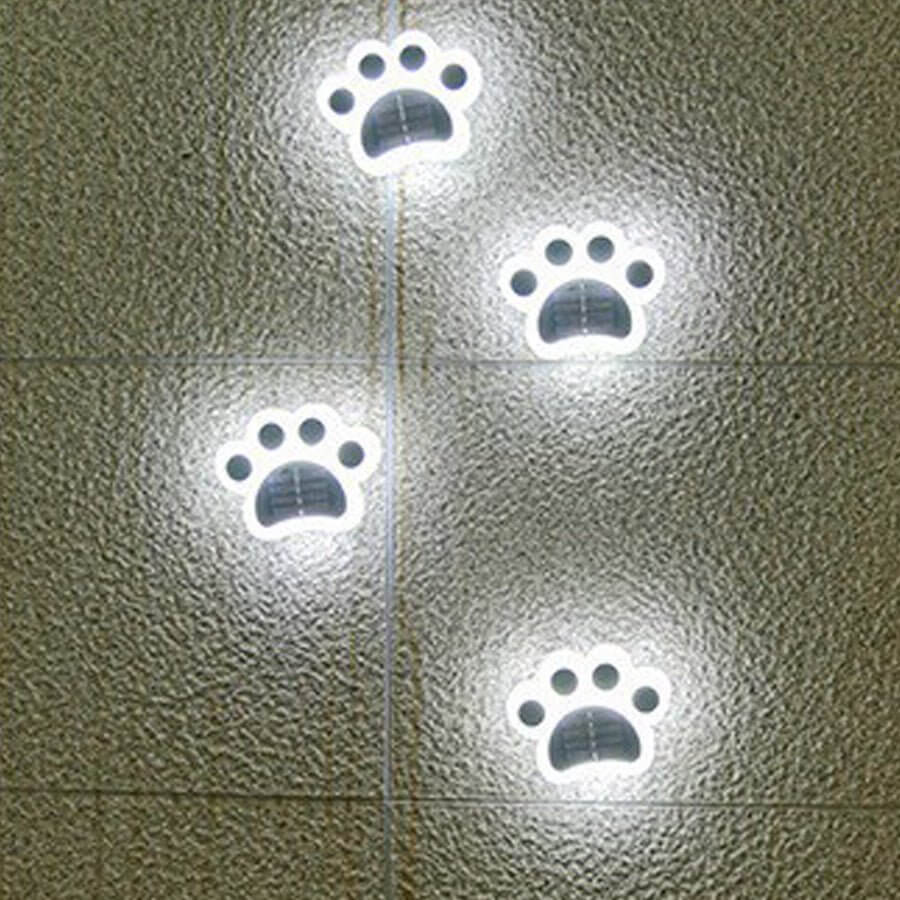 Modern Solar-Powered Animal Paw Step Stairs Lighting for Outdoor Use