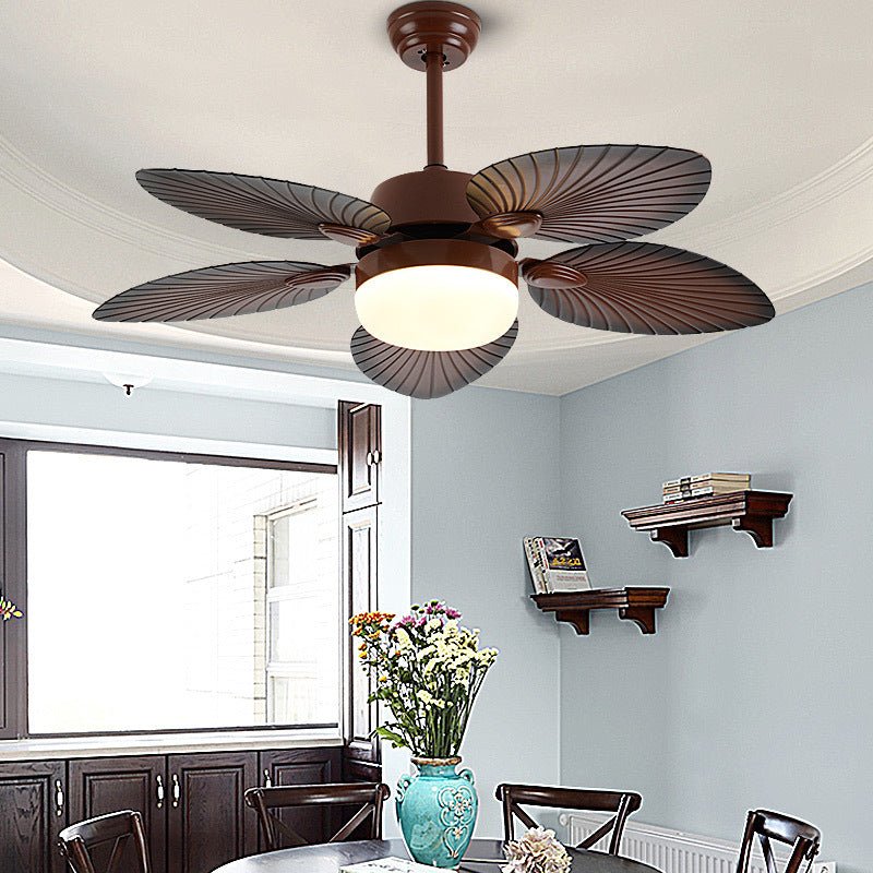 Vintage Bronze LED Ceiling Fan Lamp with Remote - Three Color Dimming