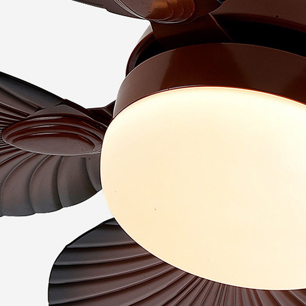 Vintage Bronze LED Ceiling Fan Lamp with Remote - Three Color Dimming