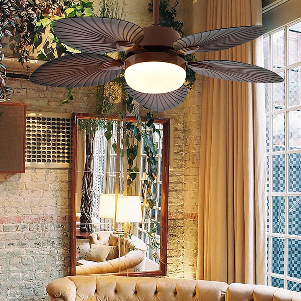 Vintage Bronze LED Ceiling Fan Lamp with Remote - Three Color Dimming