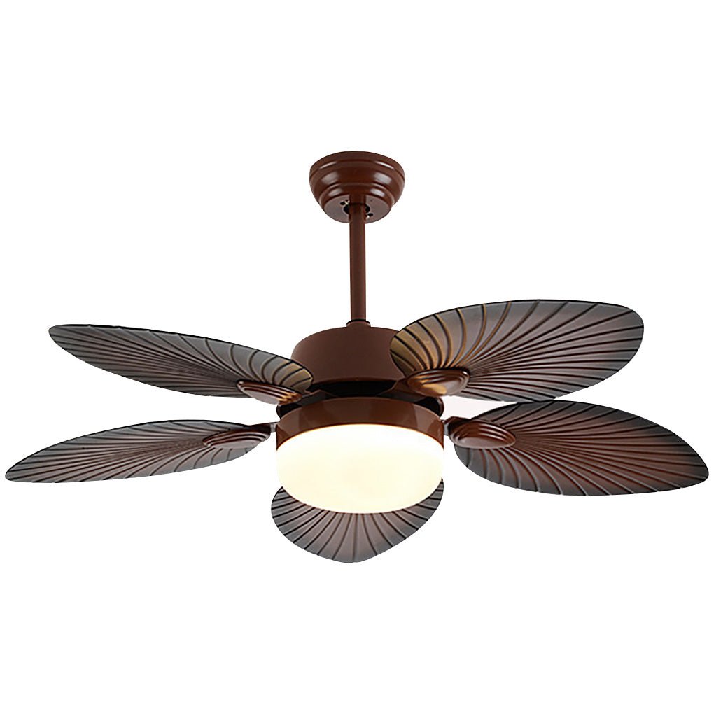 Vintage Bronze LED Ceiling Fan Lamp with Remote - Three Color Dimming