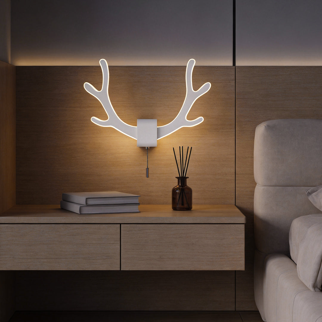Modern Black Iron Antler Wall Sconce LED Lamp for Living Room Bedroom