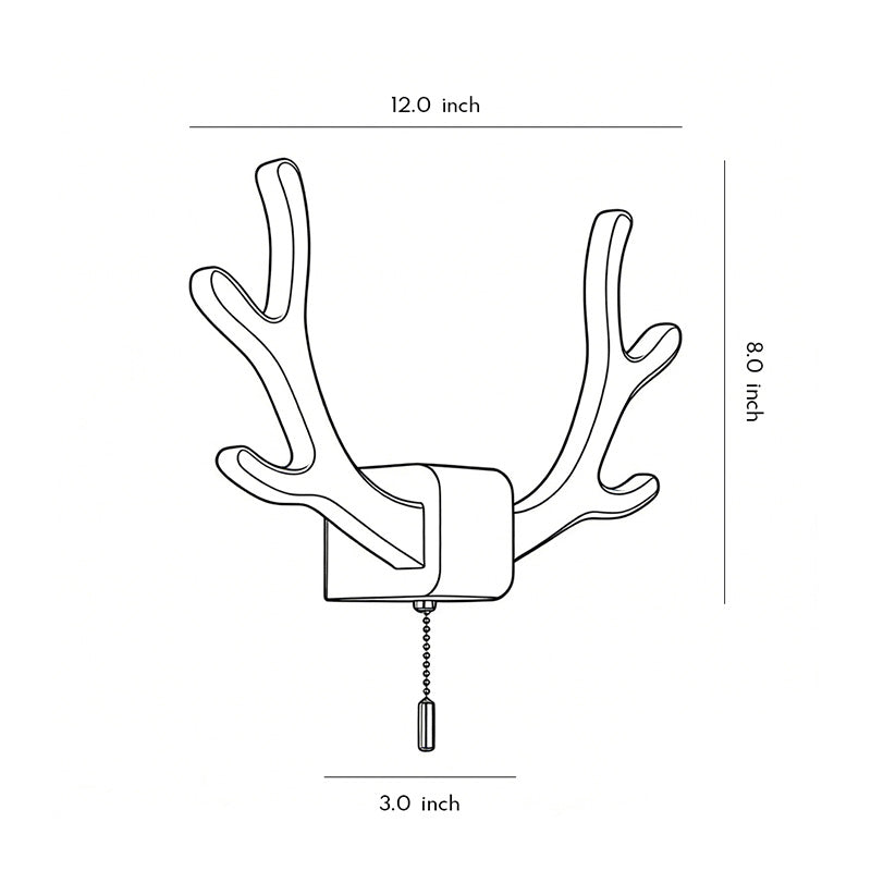 Modern Black Iron Antler Wall Sconce LED Lamp for Living Room Bedroom
