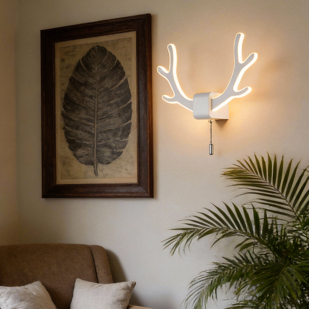 Modern Black Iron Antler Wall Sconce LED Lamp for Living Room Bedroom