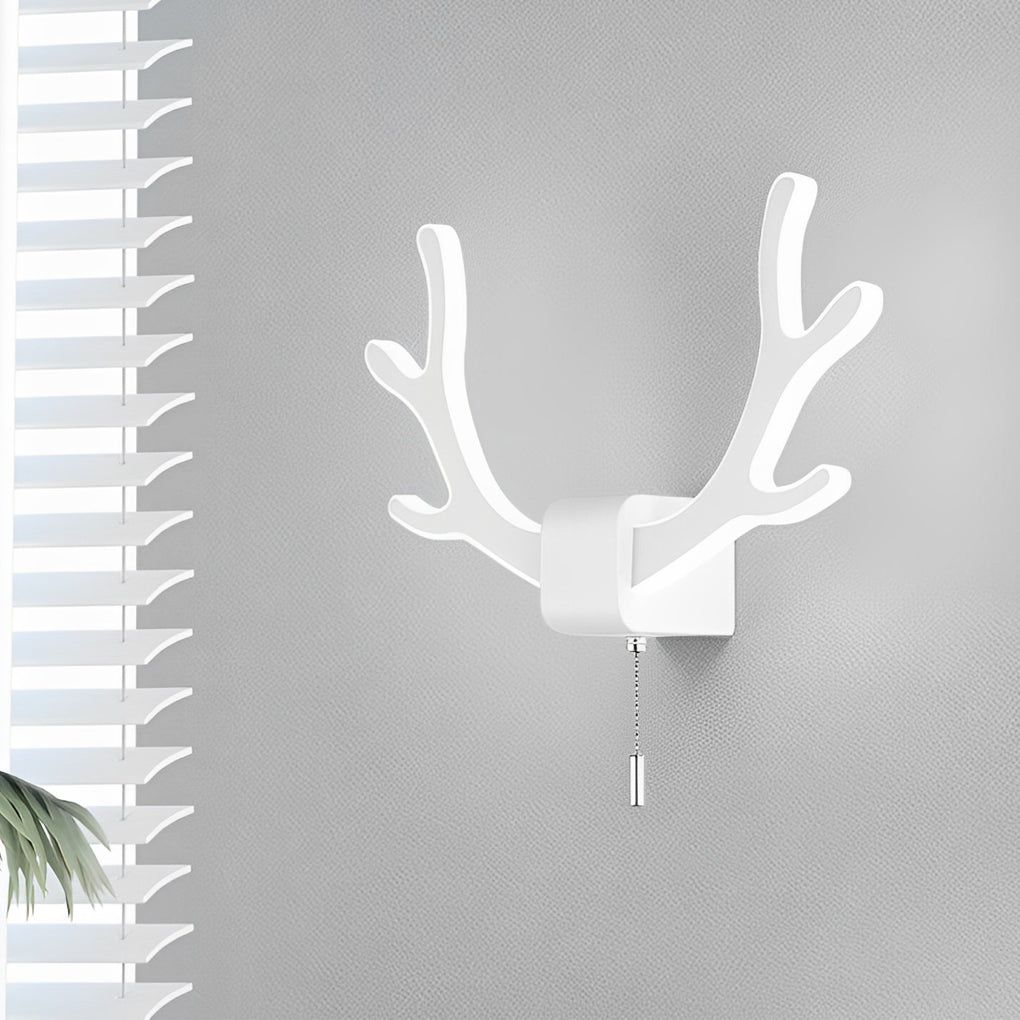 Modern Black Iron Antler Wall Sconce LED Lamp for Living Room Bedroom