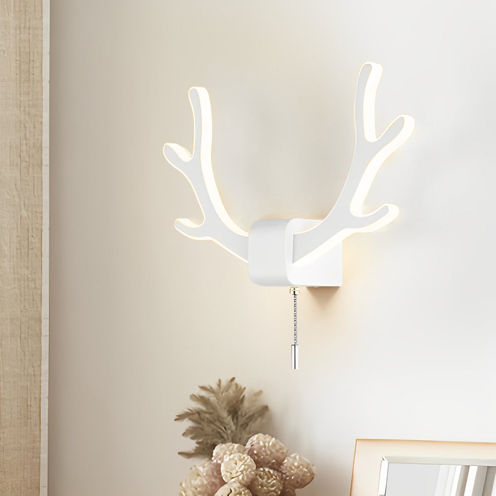 Modern Black Iron Antler Wall Sconce LED Lamp for Living Room Bedroom