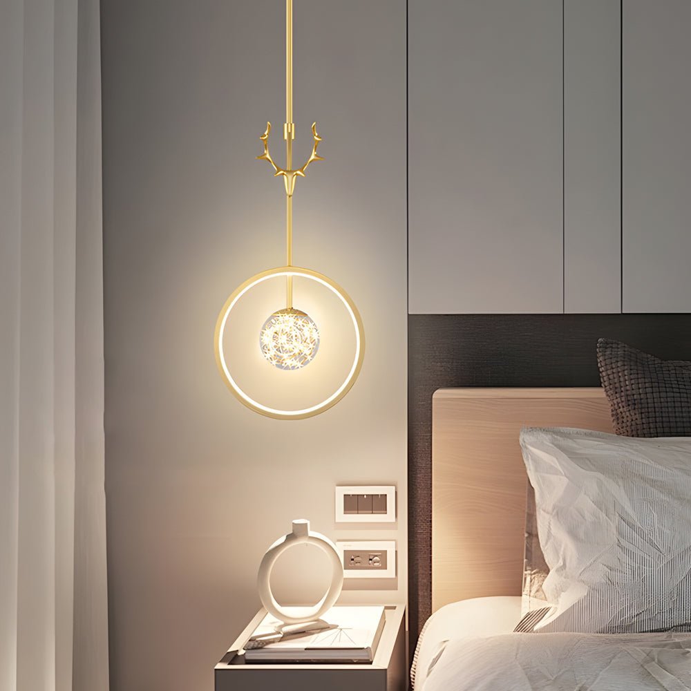 Contemporary Rustic Antler Dimmable LED Pendant Light for Living Room
