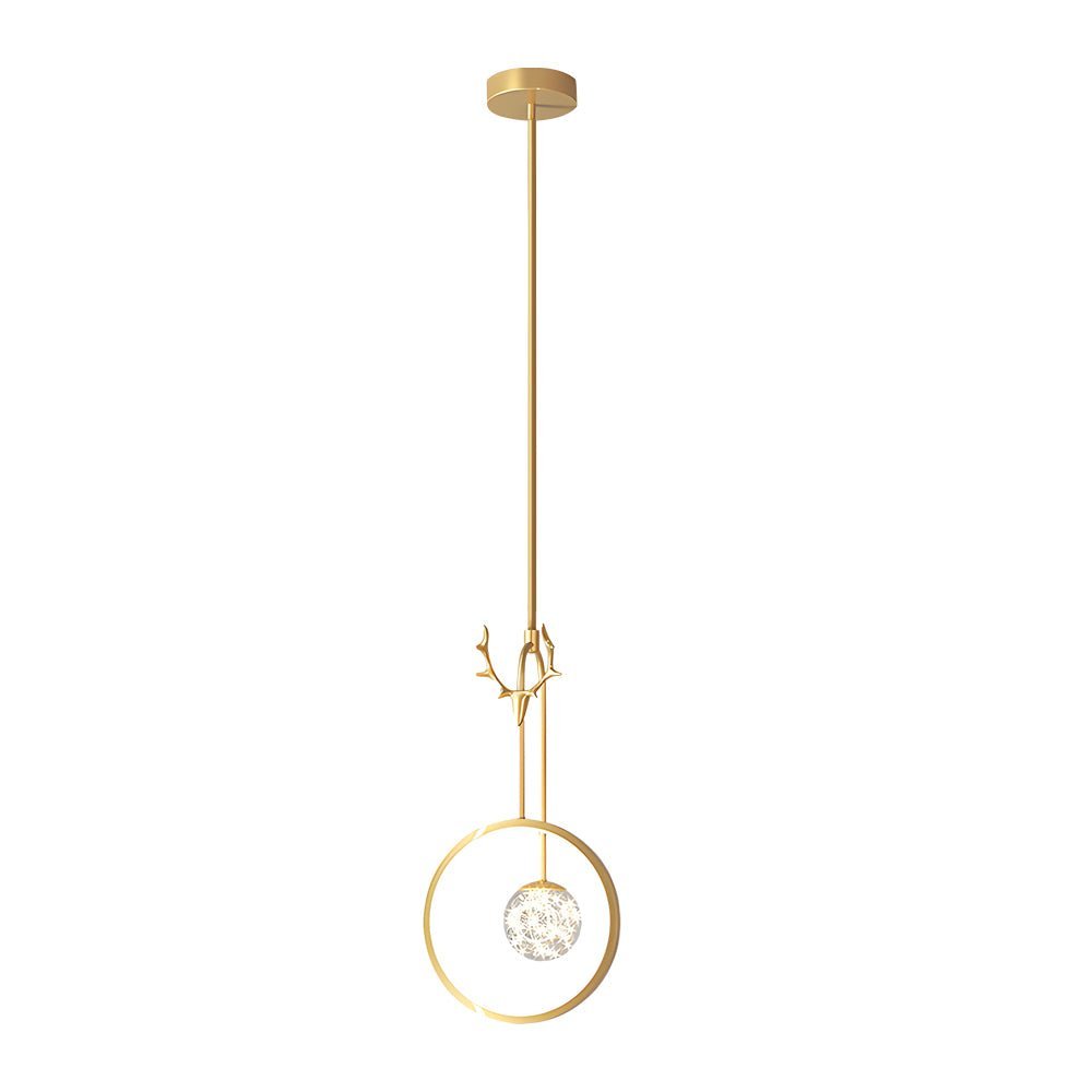 Contemporary Rustic Antler Dimmable LED Pendant Light for Living Room