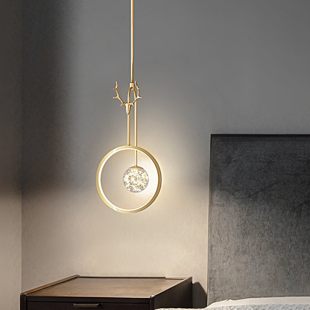 Contemporary Rustic Antler Dimmable LED Pendant Light for Living Room