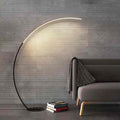 Sleek Black Arc Floor Lamp with Metal Shade for Living Room Reading Space