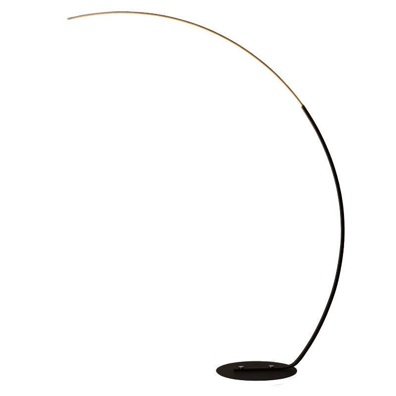 Modern Arc Floor Lamp in Brushed Steel for Living Room or Bedroom