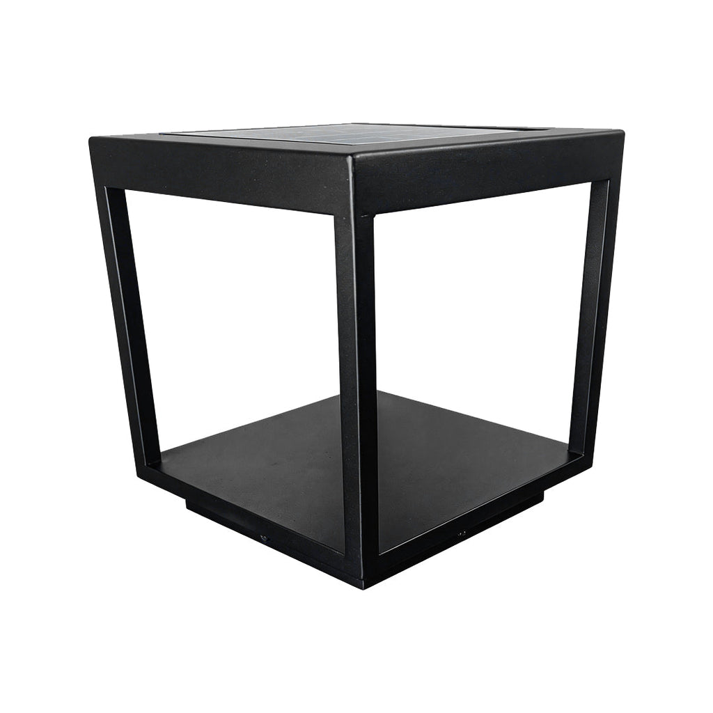 Modern Open-Frame Square Concrete LED Pillar Light for Outdoor Spaces