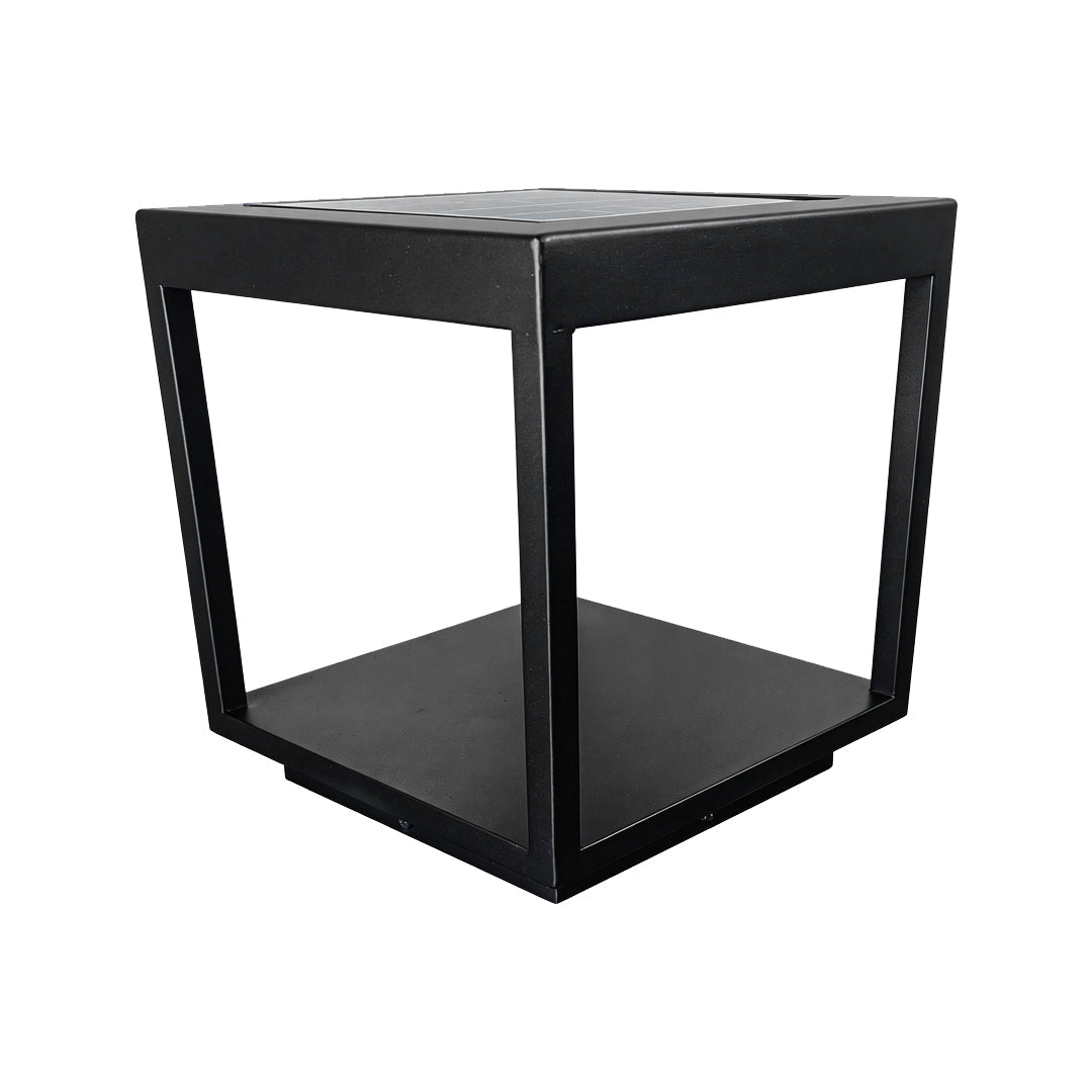 Modern Open-Frame Square Concrete LED Pillar Light for Outdoor Spaces