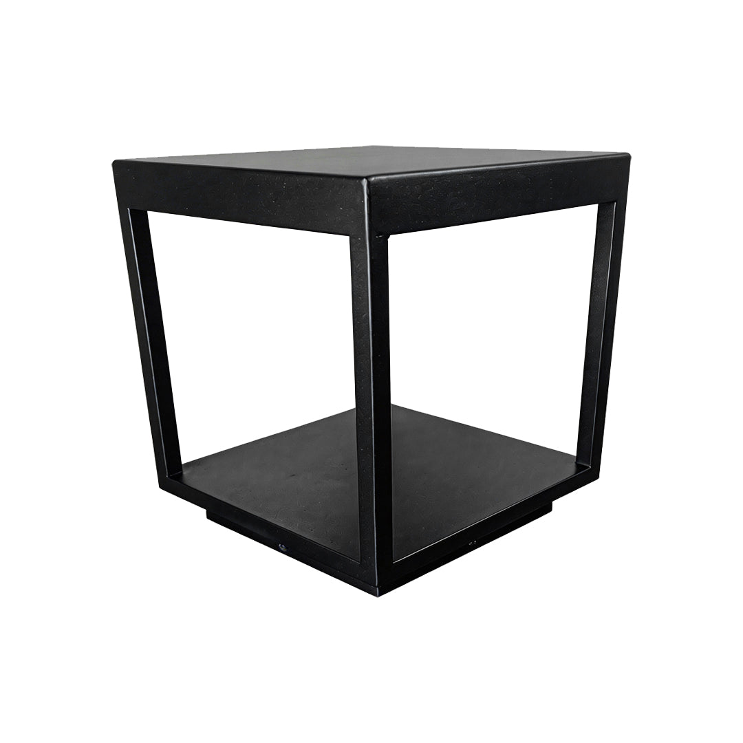 Modern Open-Frame Square Concrete LED Pillar Light for Outdoor Spaces