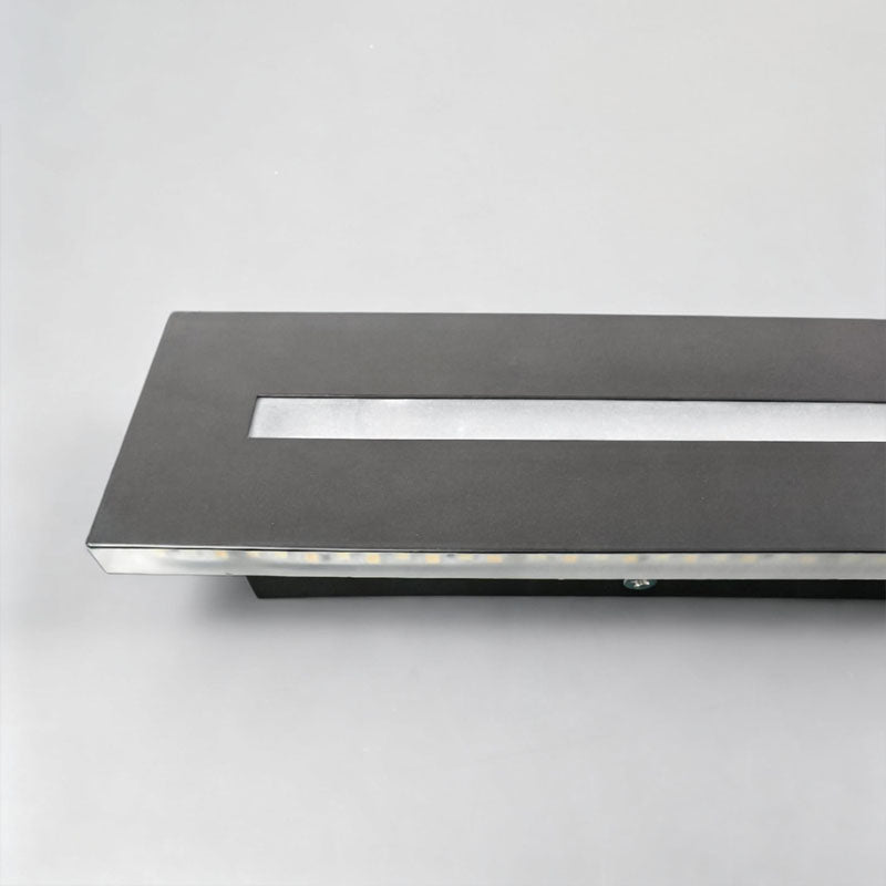 Modern Black Iron Linear LED Wall Sconce for Living Room Decor
