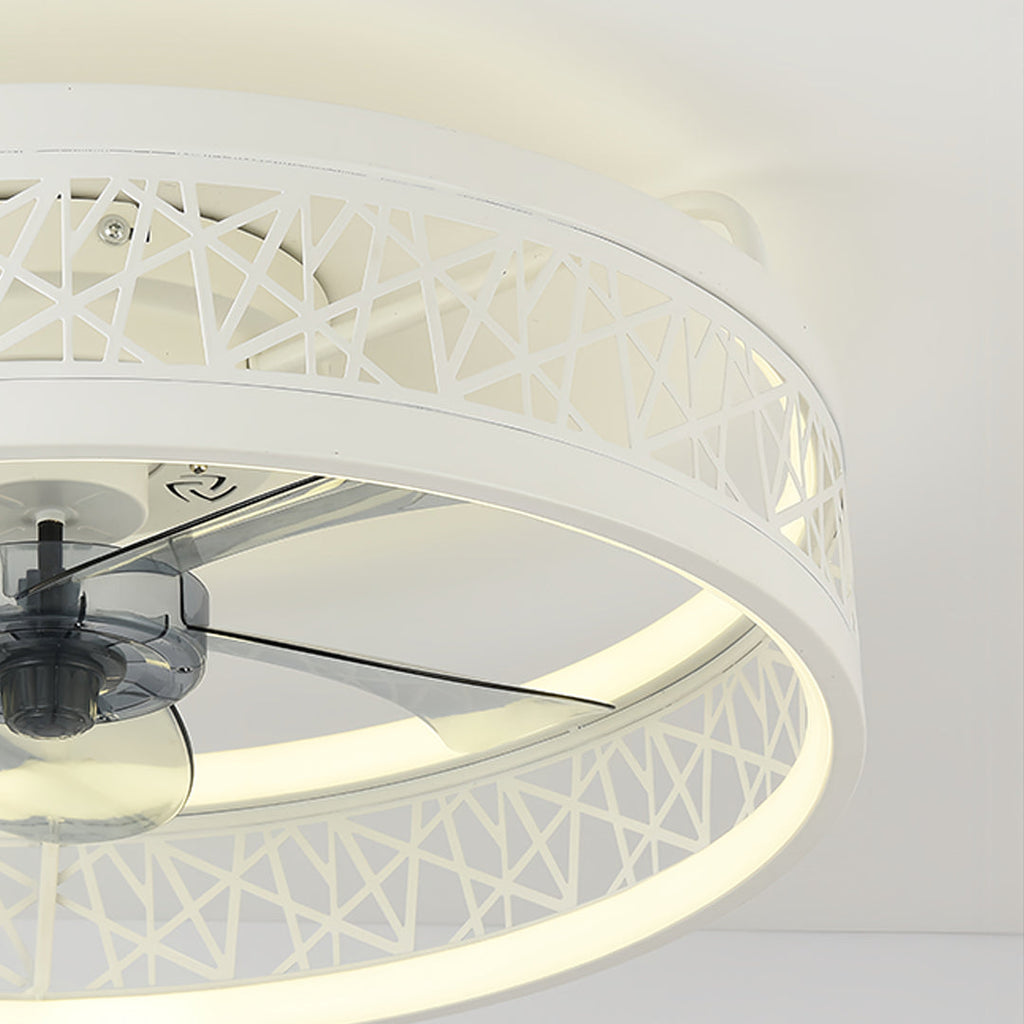 Ultra Thin Nordic Round Ceiling Fan with Light for Modern Living Rooms