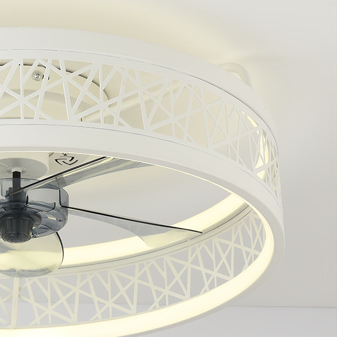 Ultra Thin Nordic Round Ceiling Fan with Light for Modern Living Rooms