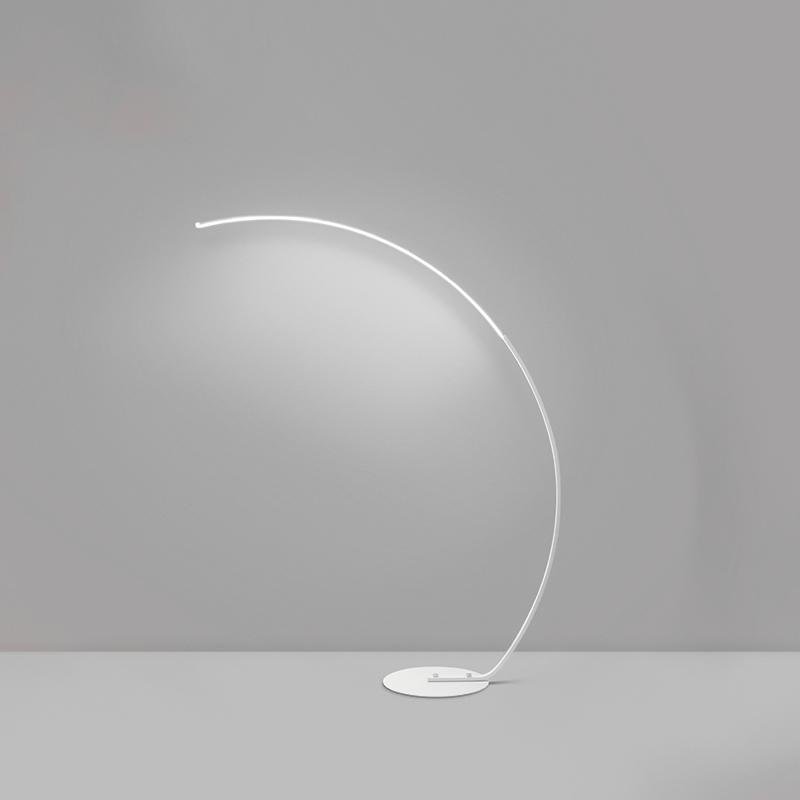 Sleek Aluminum Arcing LED Floor Lamp with Remote Control for Living Room