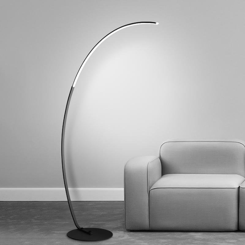 Sleek Aluminum Arcing LED Floor Lamp with Remote Control for Living Room