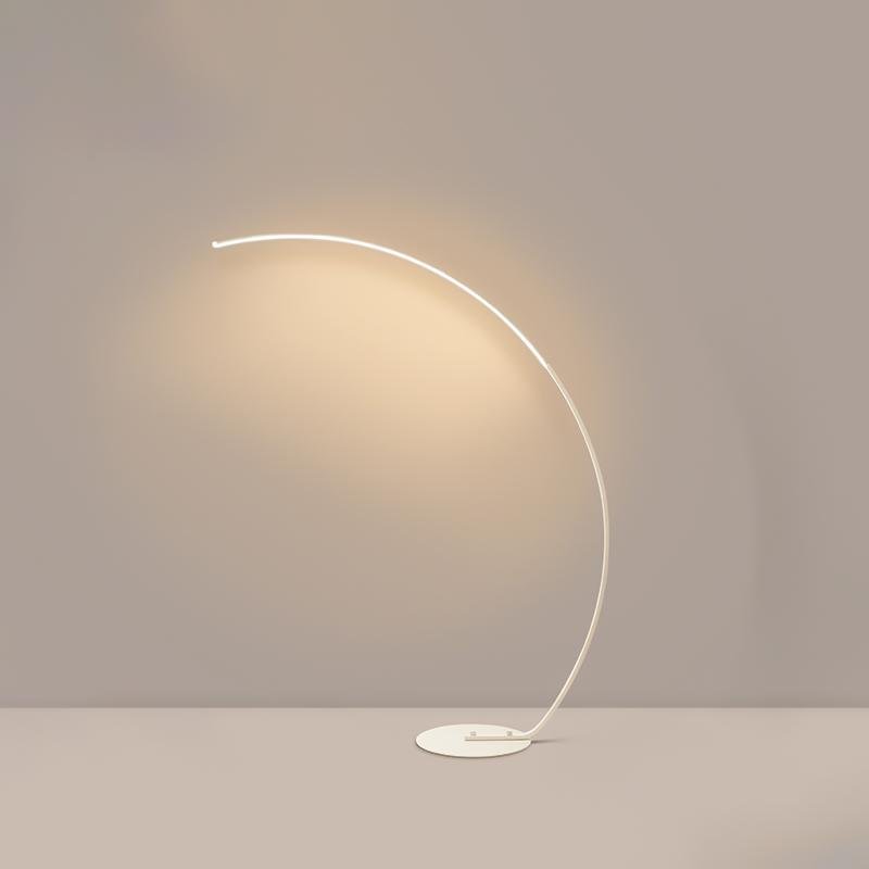 Sleek Aluminum Arcing LED Floor Lamp with Remote Control for Living Room