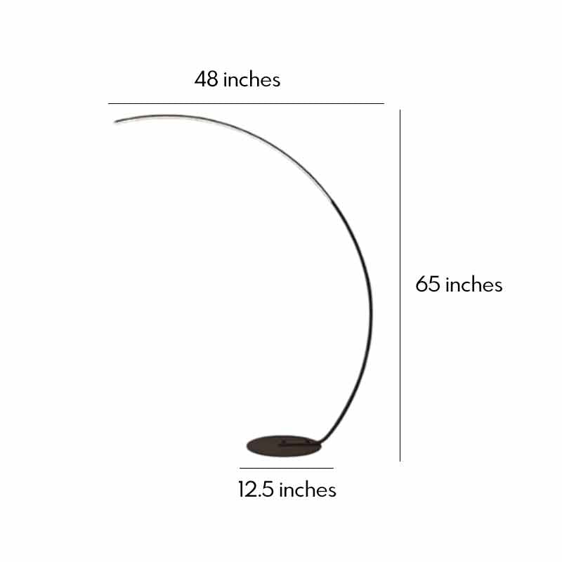 Sleek Aluminum Arcing LED Floor Lamp with Remote Control for Living Room