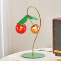 Modern Cherry Stained Glass Dual-Head LED Table Lamp for Bedroom & Living Room