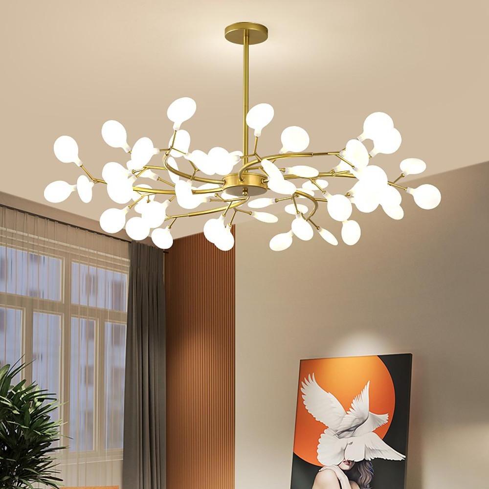 Modern White LED Firefly Pendant Light Fixture for Dining Room Decor