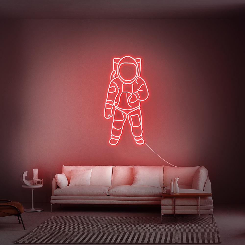 Colorful Astronaut LED Neon Light Fixture for Kids' Room Decor