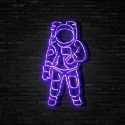 Colorful Astronaut LED Neon Light Fixture for Kids' Room Decor