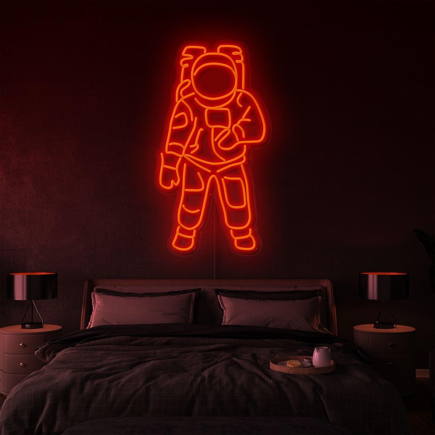 Colorful Astronaut LED Neon Light Fixture for Kids' Room Decor