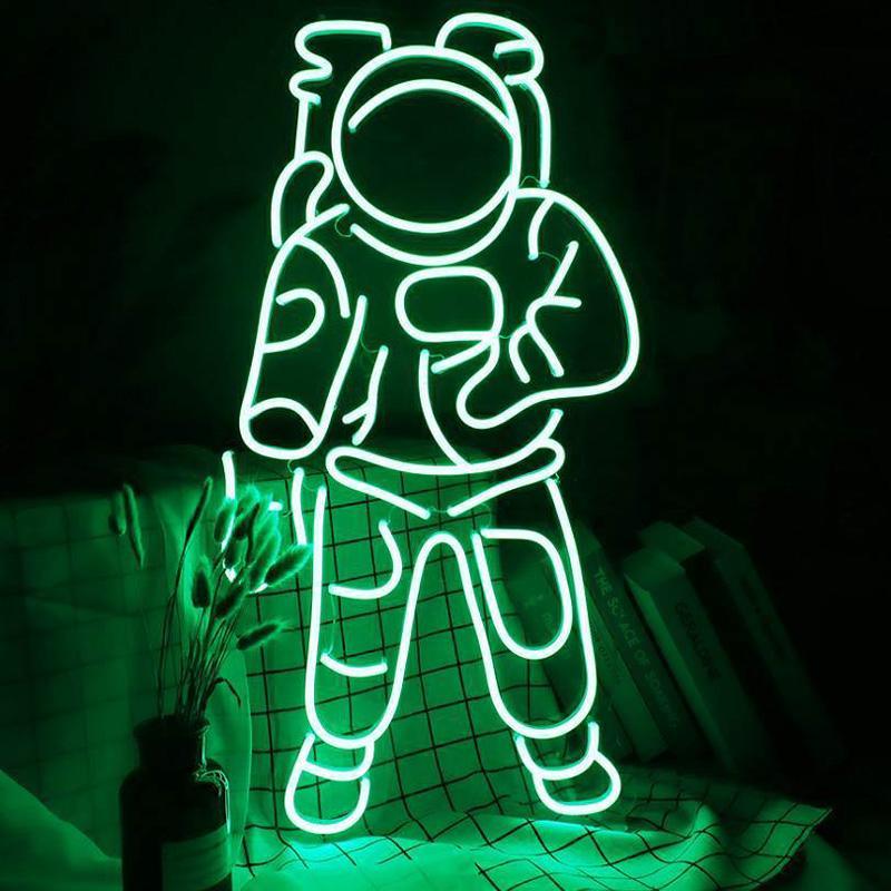 Colorful Astronaut LED Neon Light Fixture for Kids' Room Decor