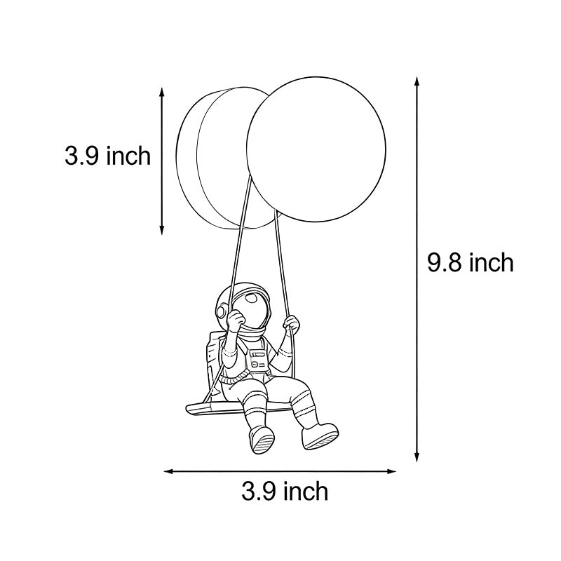 Nordic Style White Astronaut Resin Wall Light for Kids' Room Decor